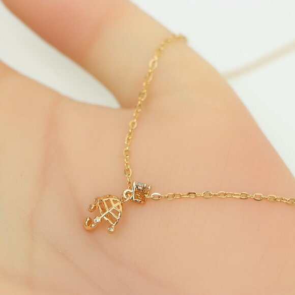 "Delicate Rose Gold Plated Necklace with Umbrella Charm,  XPNL0147 - Picture 6 of 13